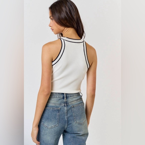 NWT HAILEY Contrast Trim Knit Halter Tank | Boutique - Picture 2 of 6